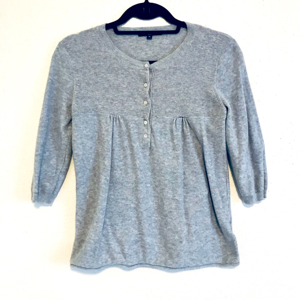 Gap Gray Waffle Blouse